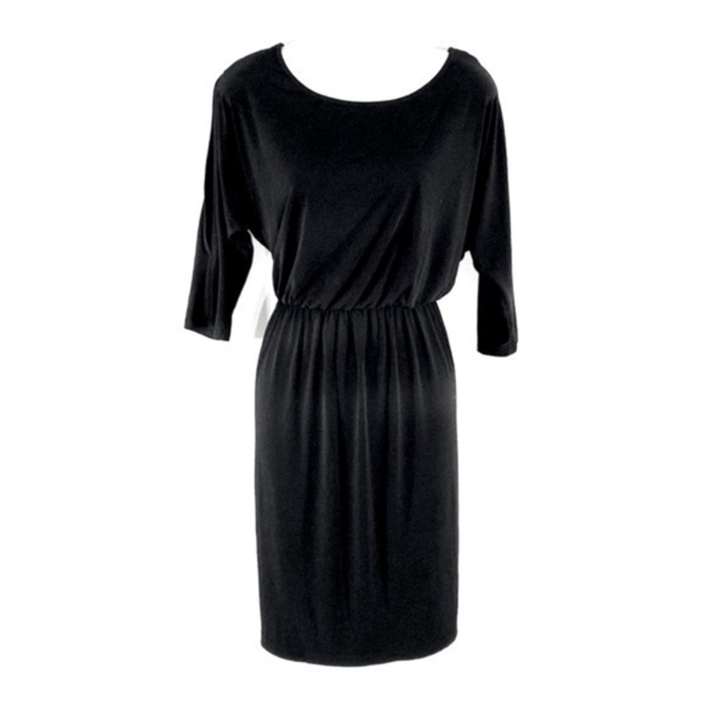 Calvin Klein black split sleeve jersey blouson Dress